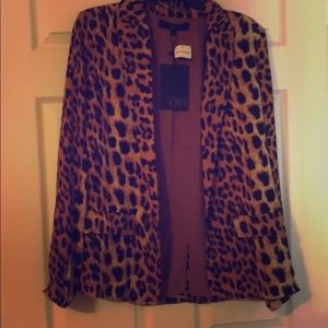 Animal Print Blazer w Pockets NEW with Tags